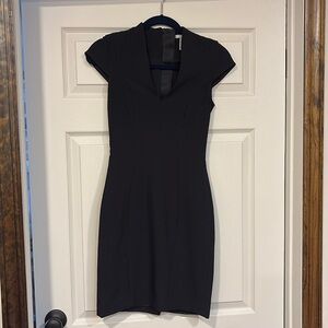 Midi V neck cap sleeve dress